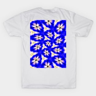 Cute Blue Floral Pattern T-Shirt